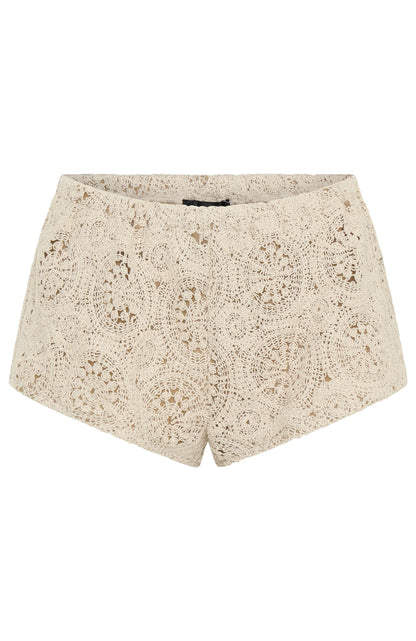 Athena Crochet Shorts Off White