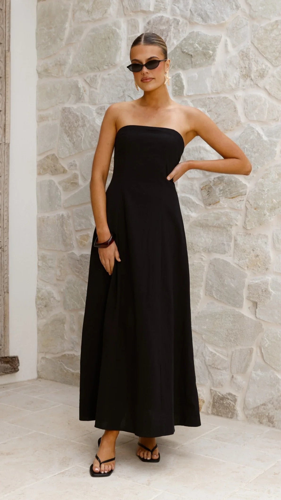 Astrid Strapless Maxi Dress Black