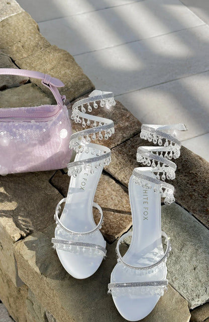 Soliel Wrap Heels White Clear