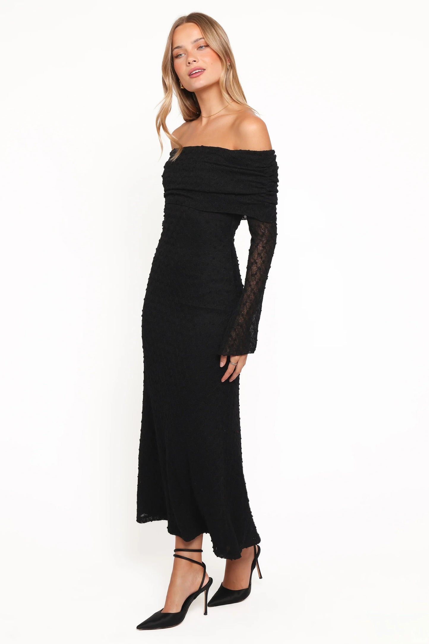 Wilma Off Shoulder Dress Black