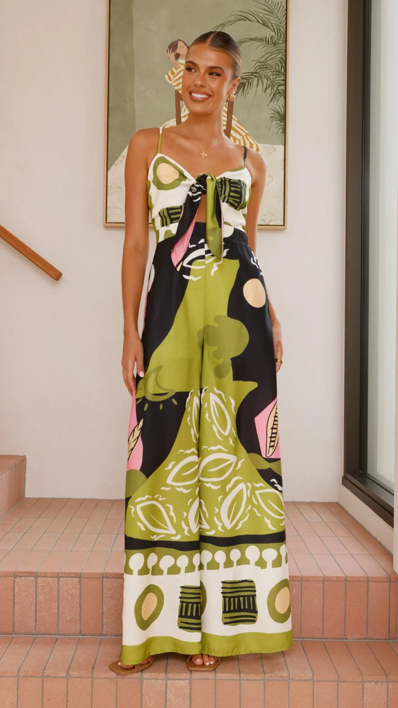 Teresa Jumpsuit Green Pink
