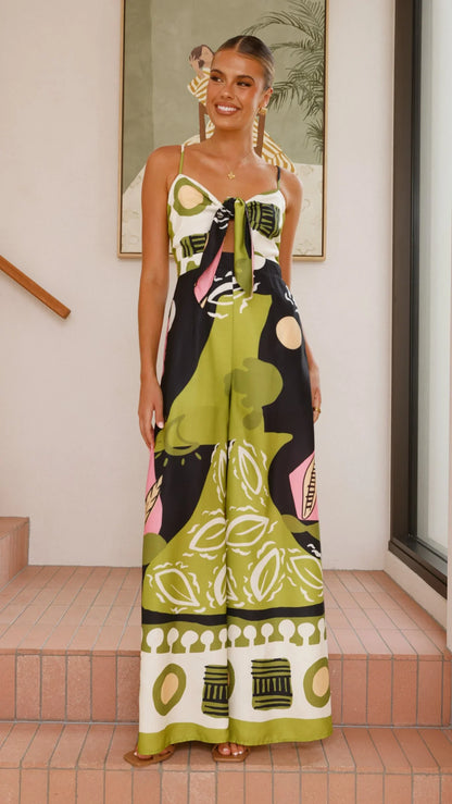 Teresa Jumpsuit Green Pink