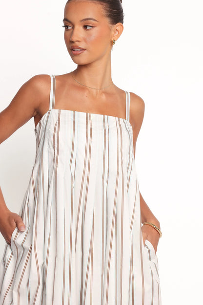 Corfu Midi Dress Blue Stripe