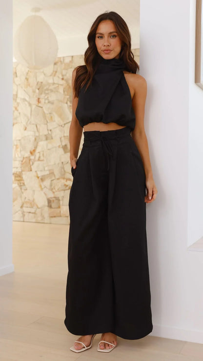 Melinda High Waist Pants Black