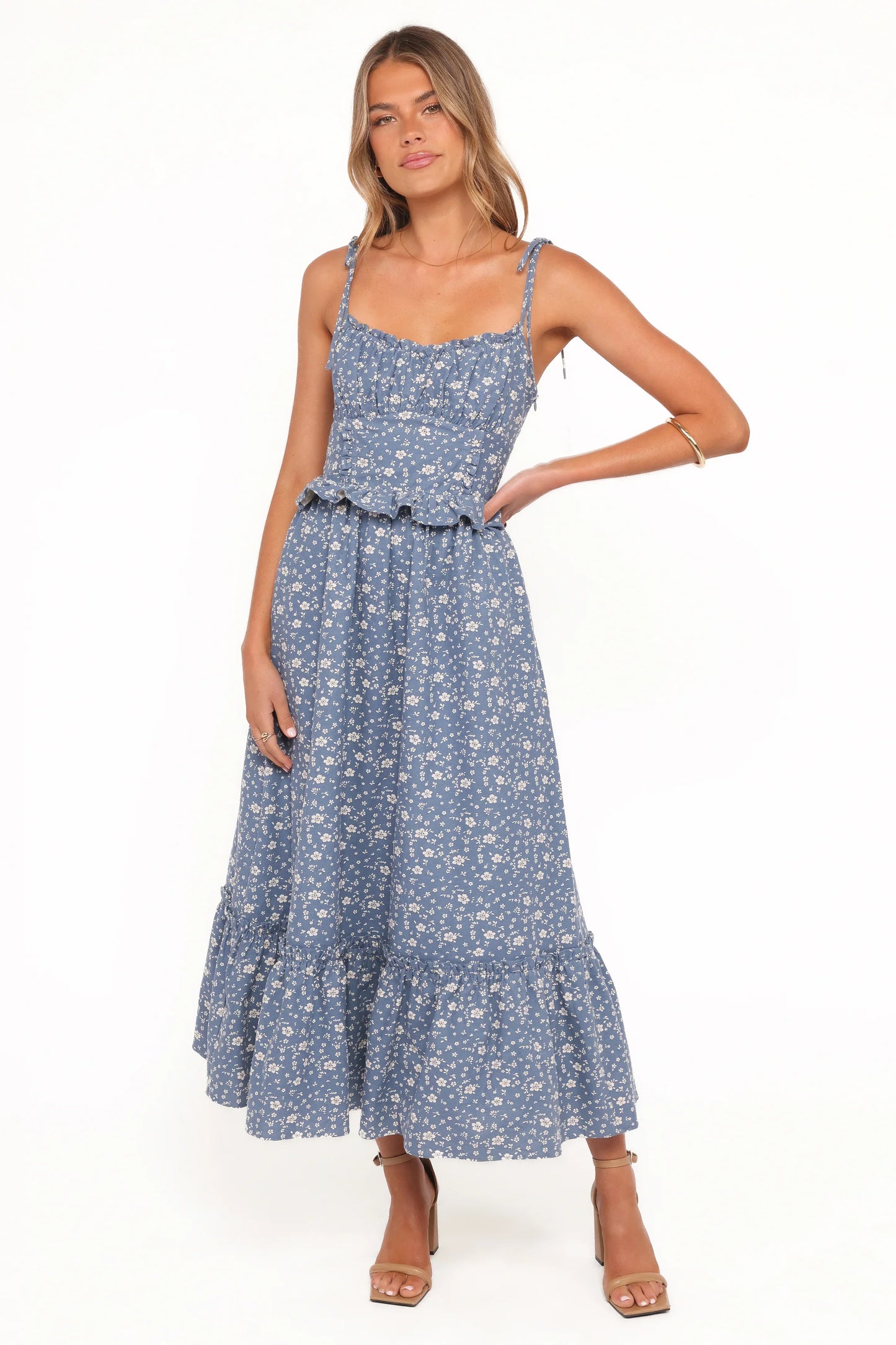 Karie Midi Dress Blue Floral