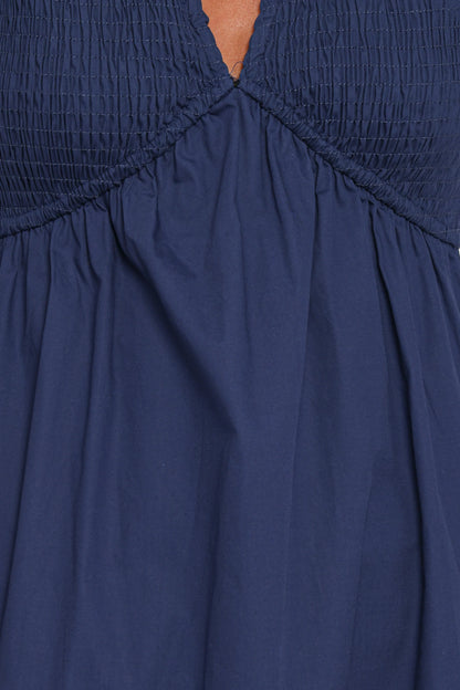 Ilyana Short Sleeve Maxi Dress Navy