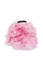 Danceable mini skirt with ruched flower appliques in pink Midnight Walk