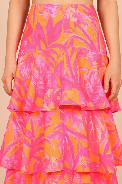 Addison Maxi Skirt Pink Tropics