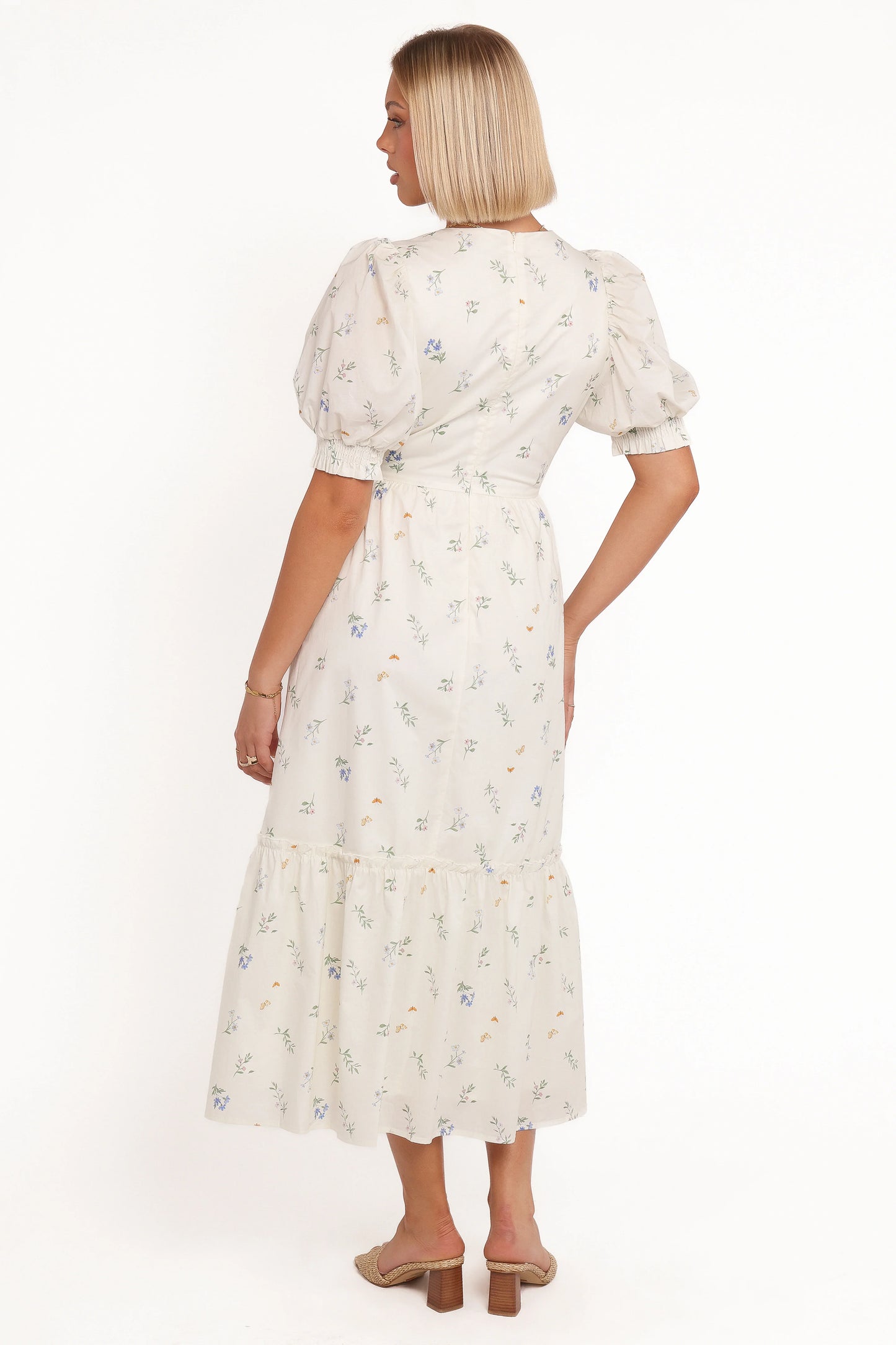 Steele Puff Sleeve Midi Dress Floral