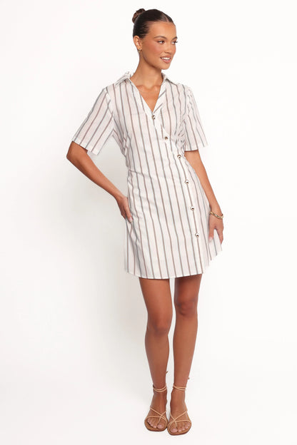 Hayes Mini Dress Blue Stripe