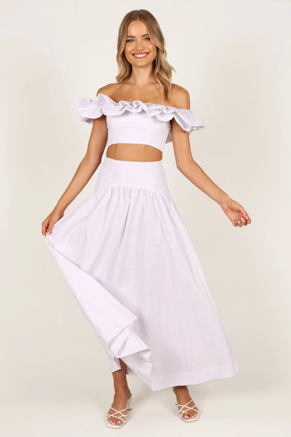 Savannah Maxi Skirt White