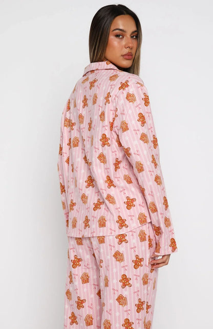 Dreamland Long Sleeve Pyjama Set Gingerbread Twist