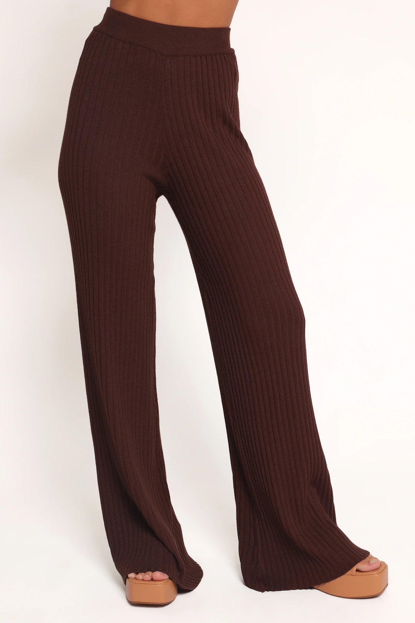 Aylia Ribbed Knit Set Chocolate