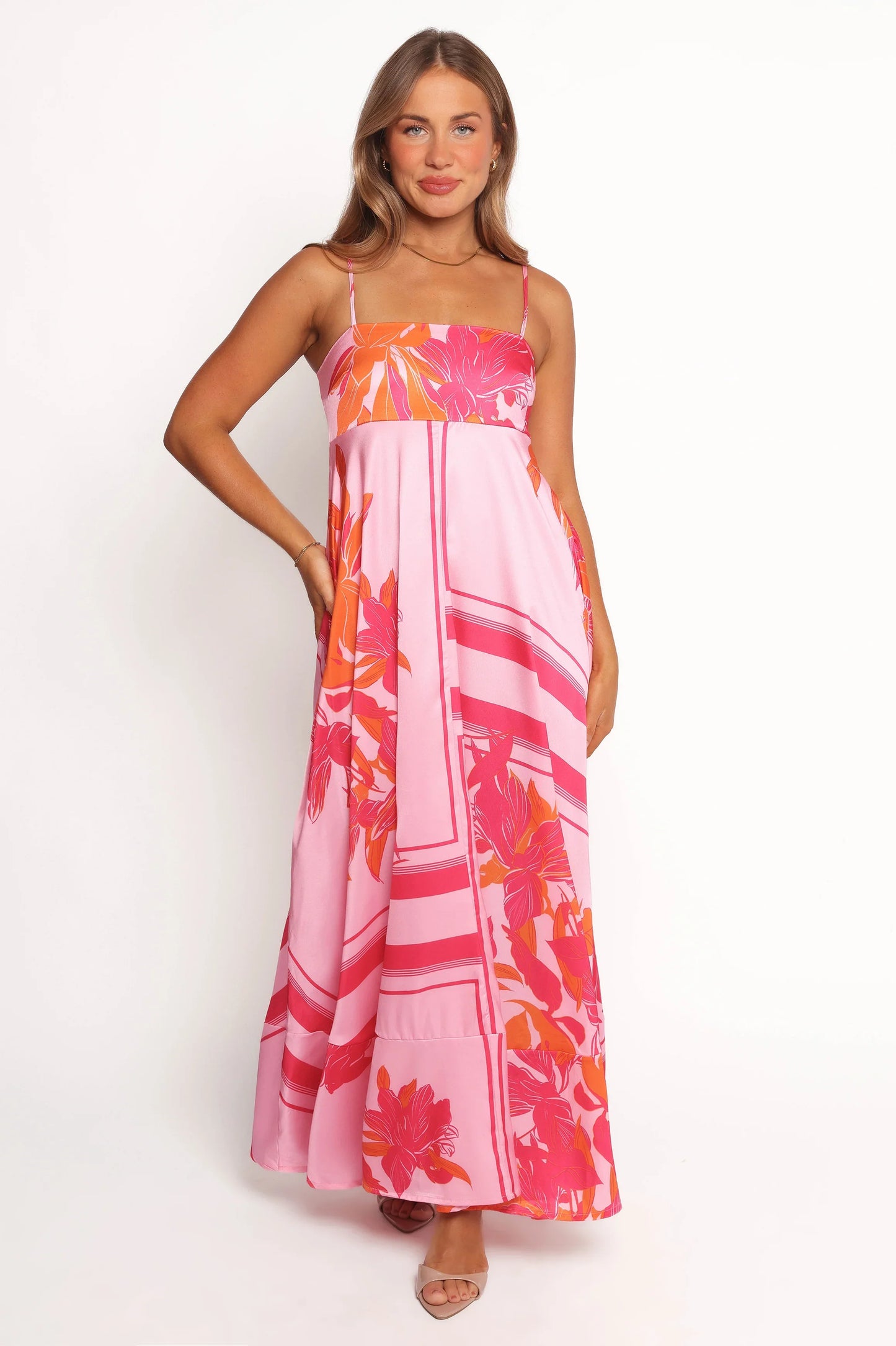 Elanor Maxi Dress Pink Orange