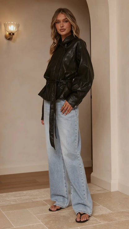 Marzia Tie Waist Jacket Black