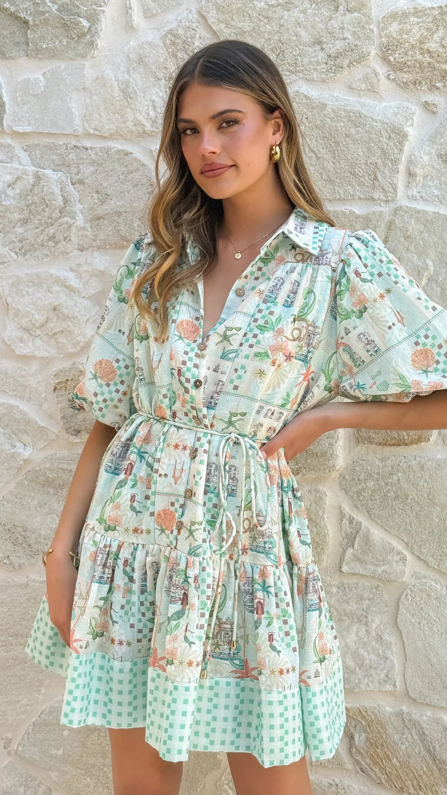 Nalita Mini Dress Blue Print