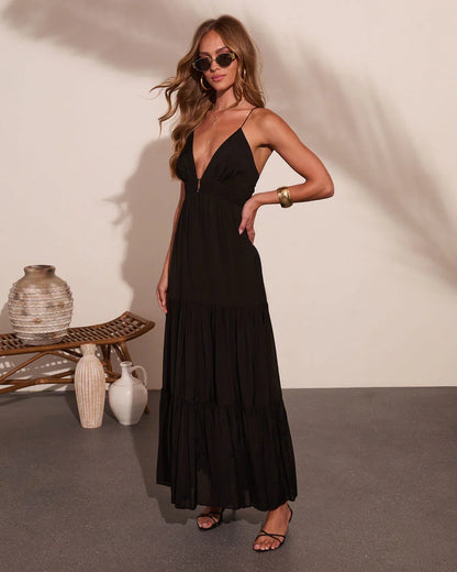 Serene Pathway Chiffon Maxi Dress