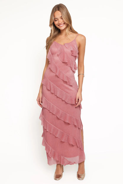 Ciao Ruffles Maxi Dress Pink