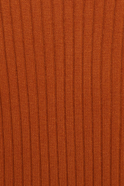 Makenna Long Open Front Cardigan Rust