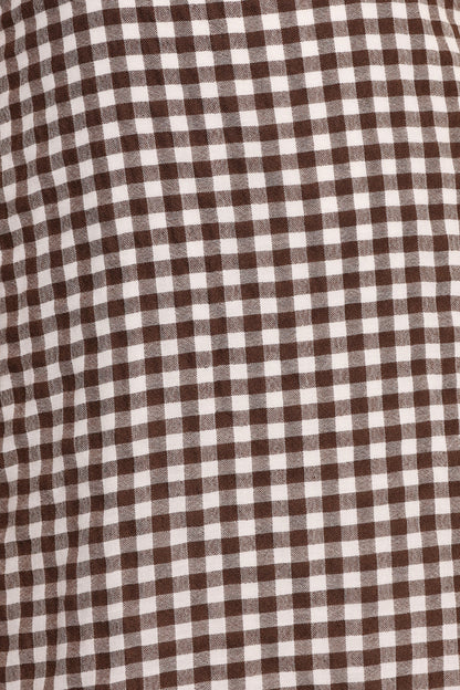 Queenie Midi Dress Brown Gingham