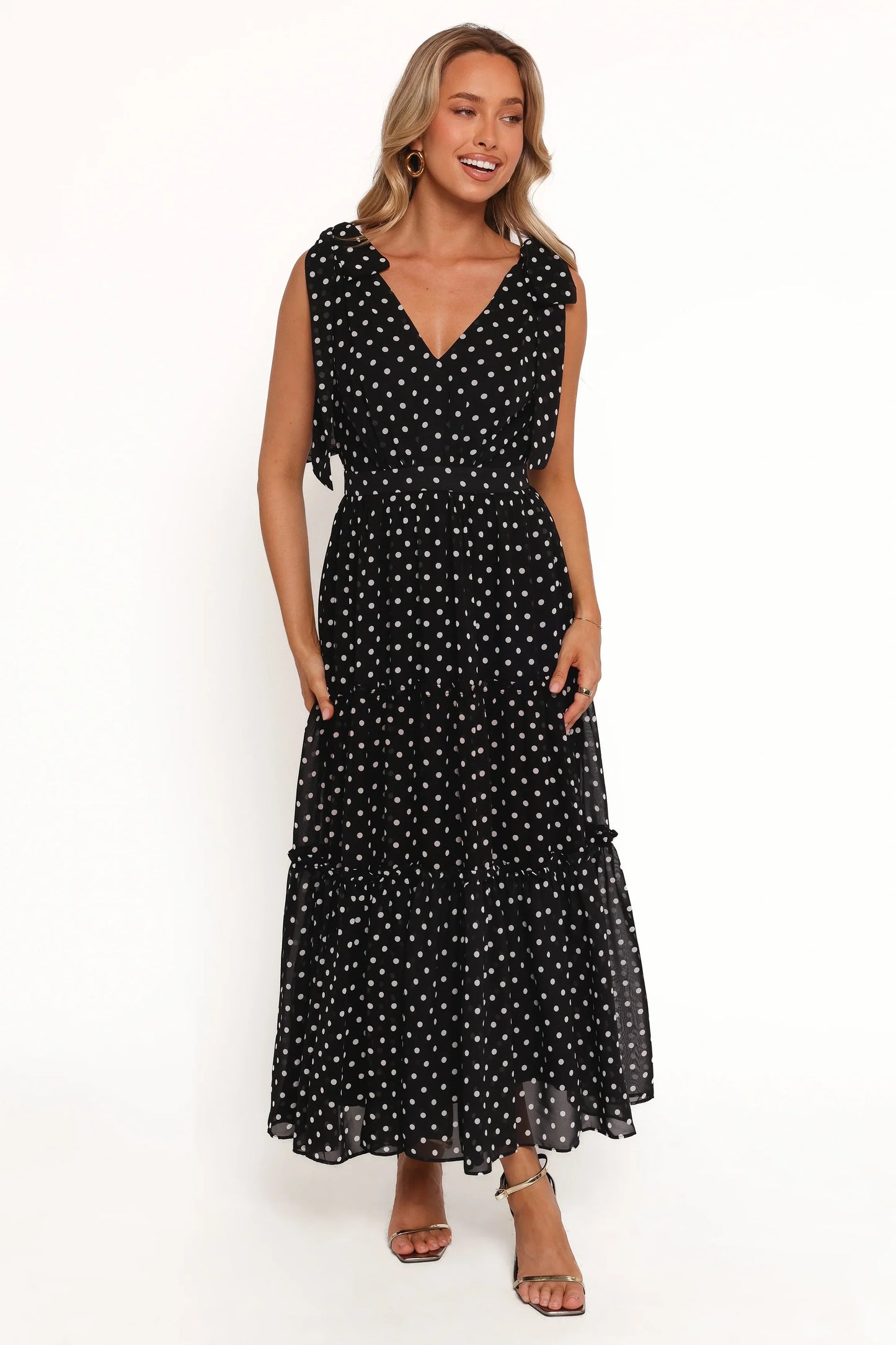 Ada Maxi Dress Black Polka Dot
