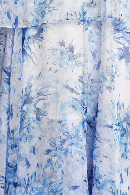 Bloom Strapless Maxi Dress Blue
