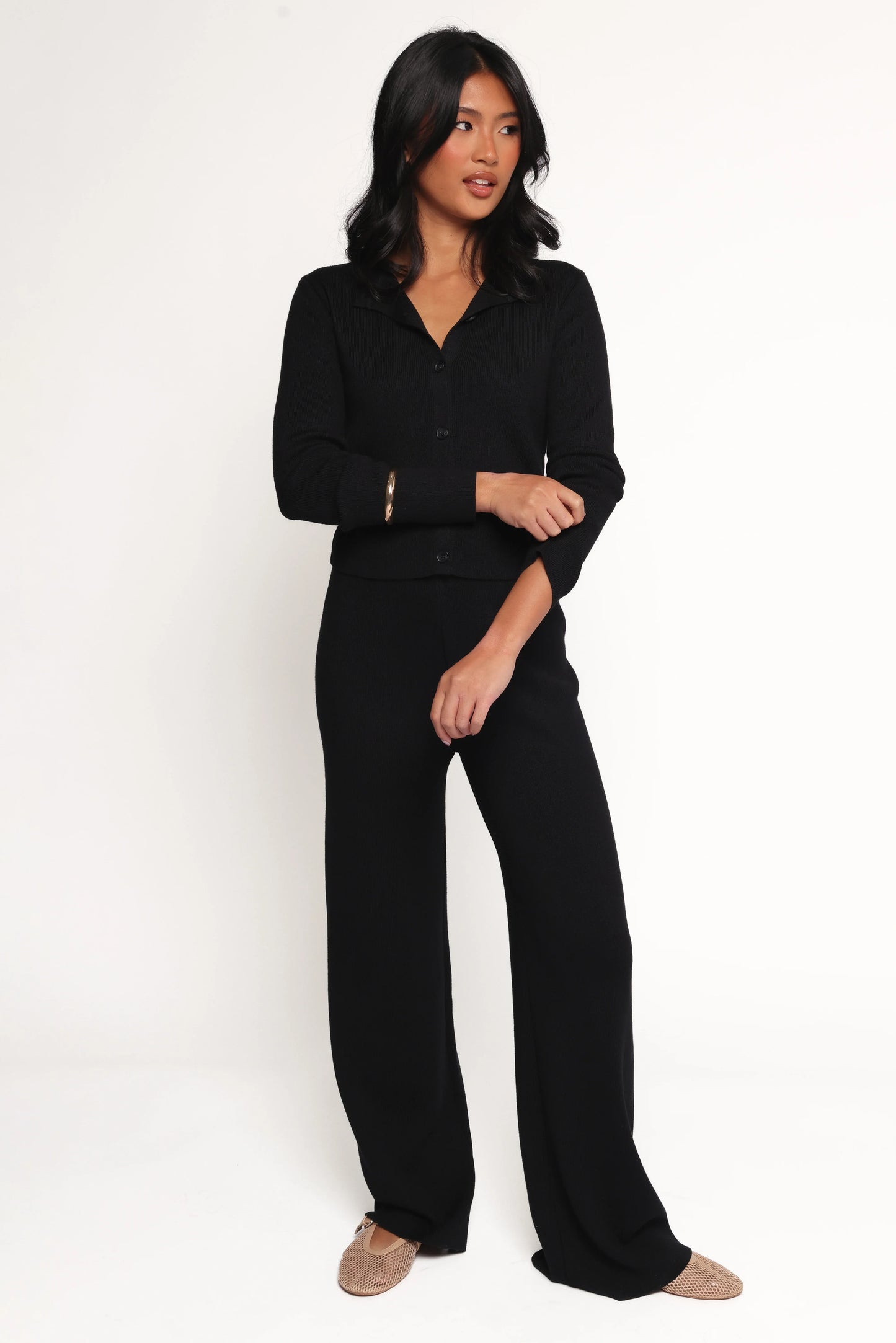 Elliot Knitted Pant Set Black