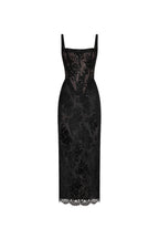 Black lace sequinned dress