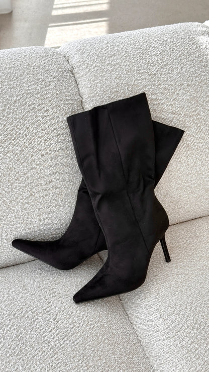 Nour Boots Black Suede