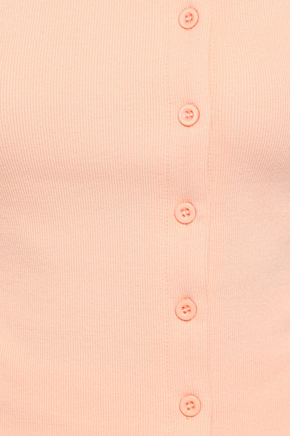 Tatum Asymmetrical Knit Top Coral