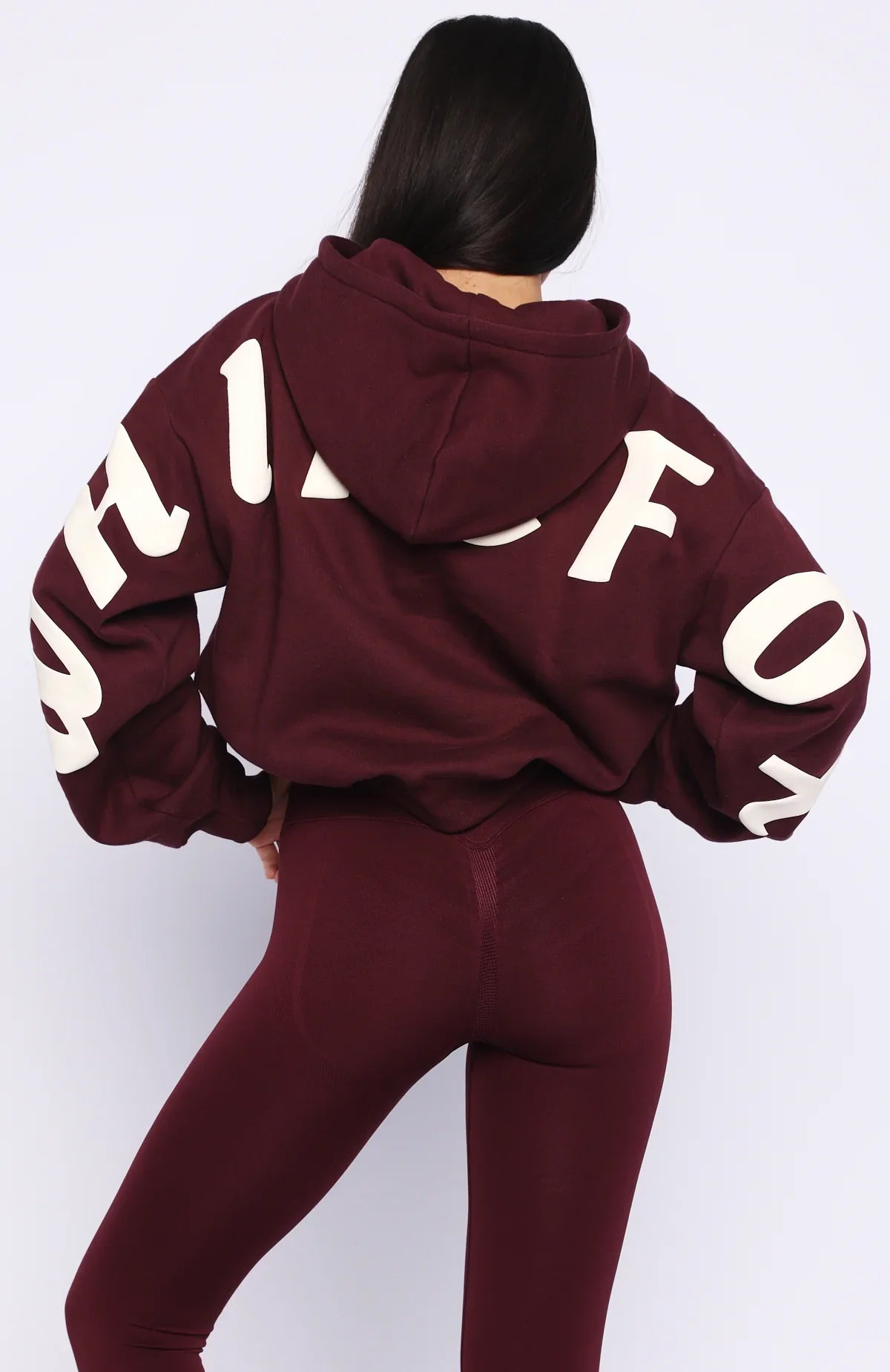 Gone Away Boxy Zip Front Hoodie Merlot