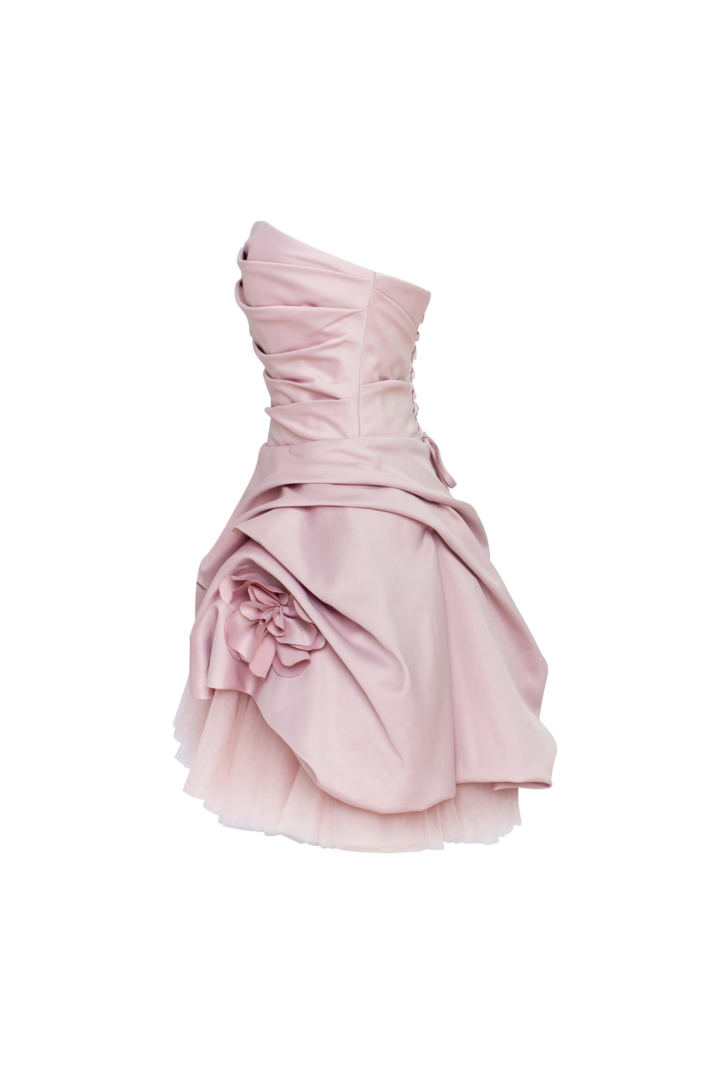 Rosette mini dress in misty rose Glow Up