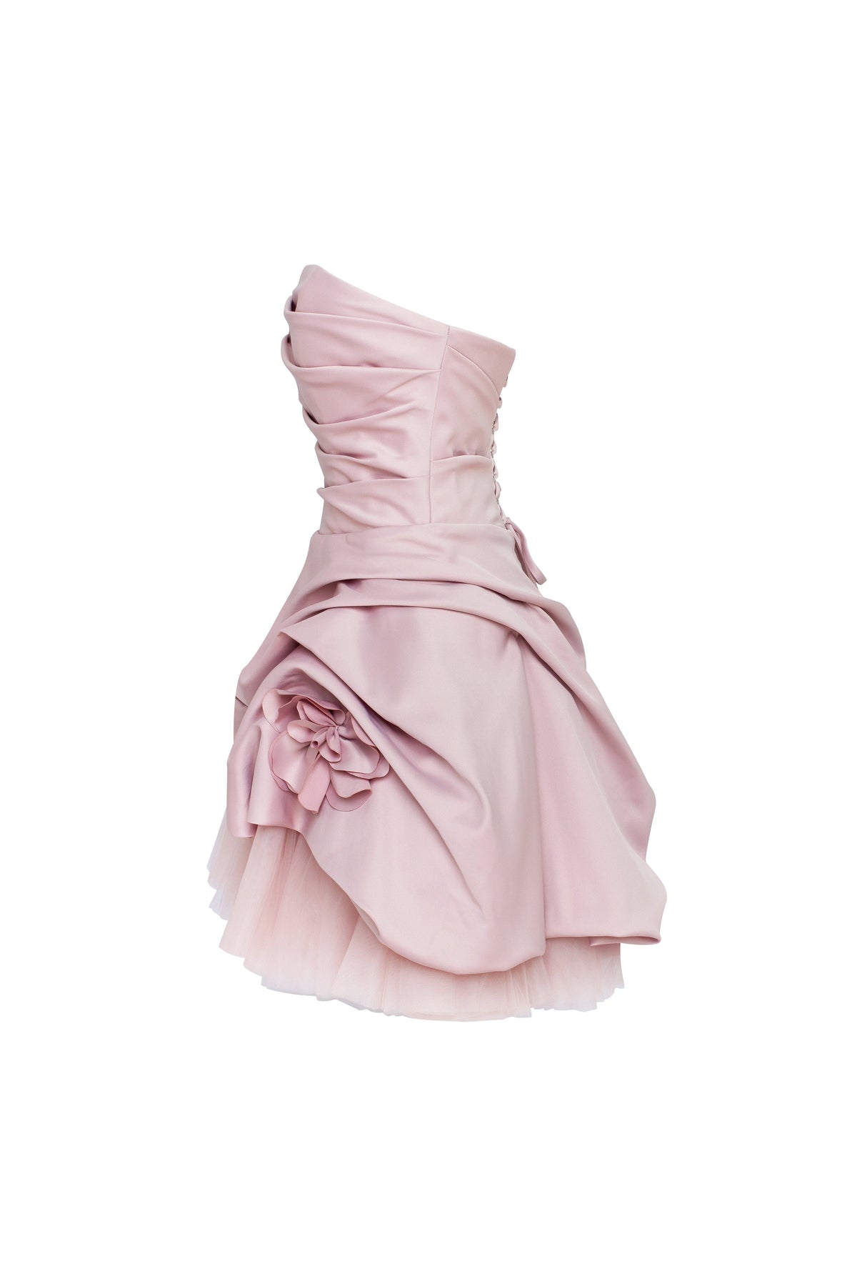 Rosette mini dress in misty rose Glow Up