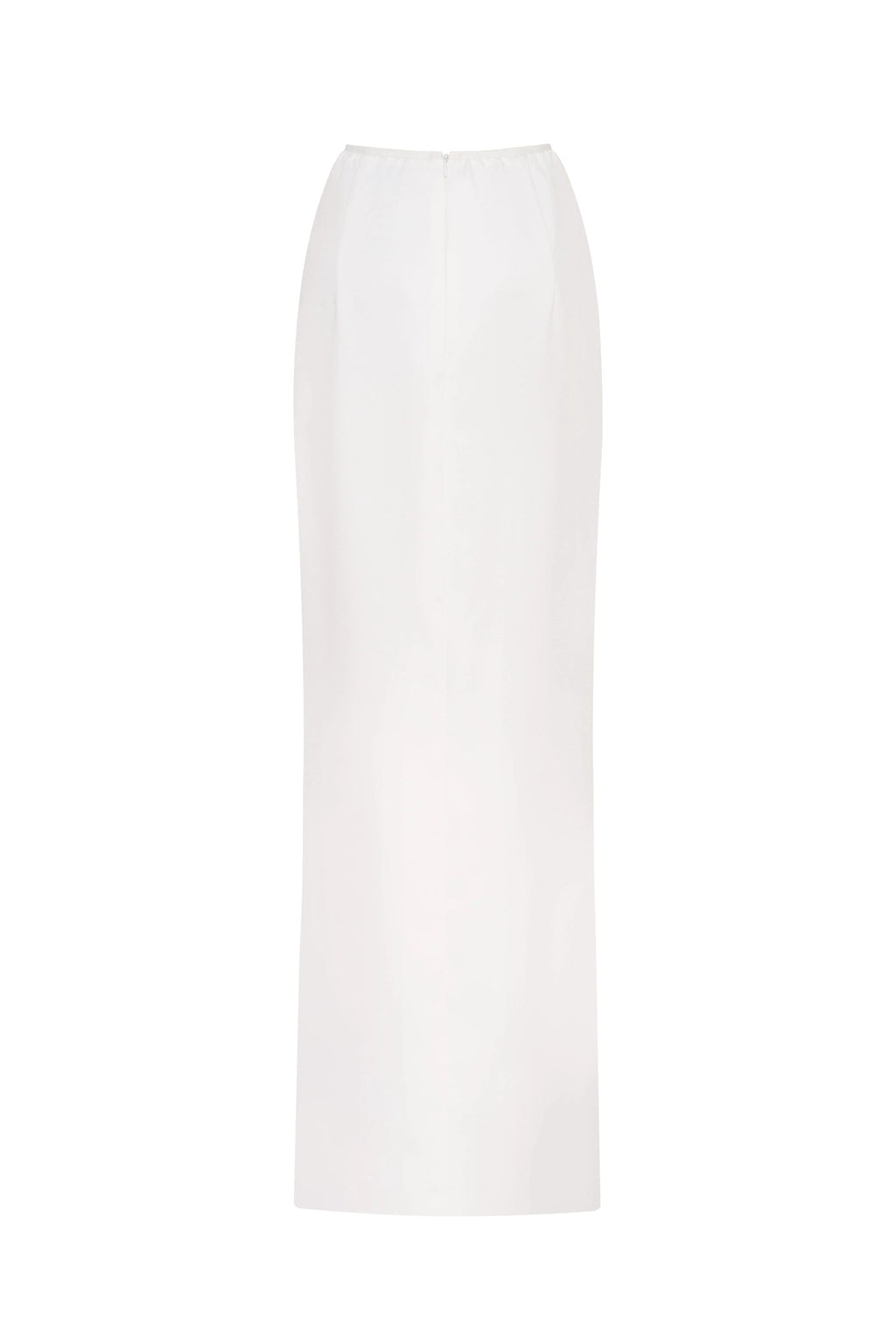 Refined fitted white maxi skirt with a slit Midnight Walk