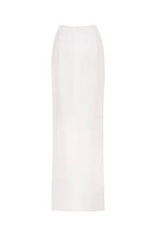 Refined fitted white maxi skirt with a slit Midnight Walk