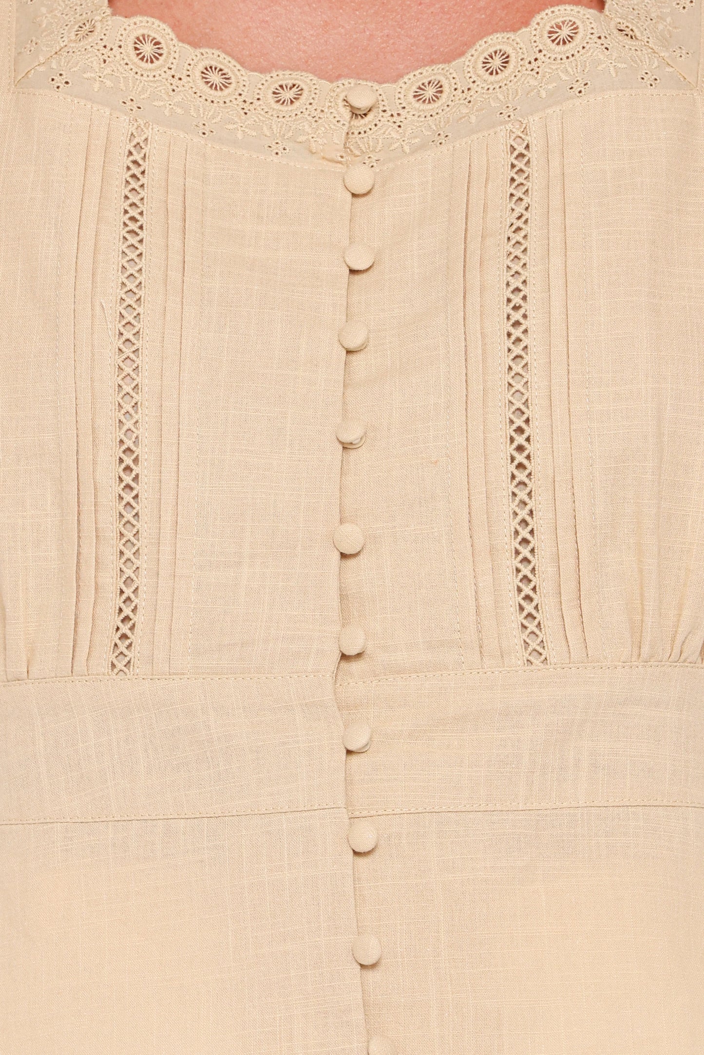 Luke Button Top Khaki