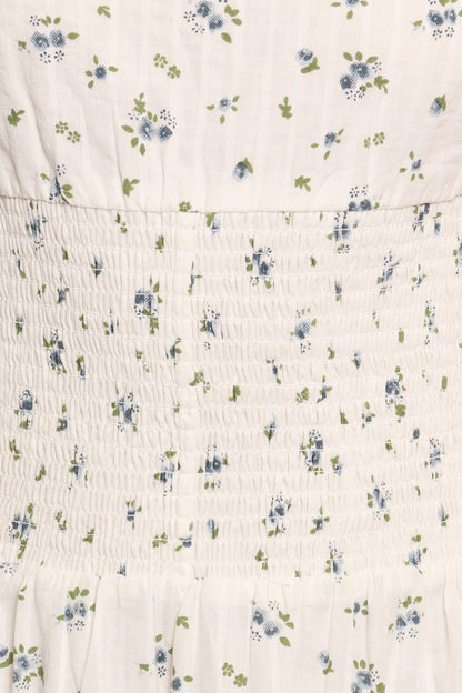 Leticia Midi Dress Blue Ditsy Floral
