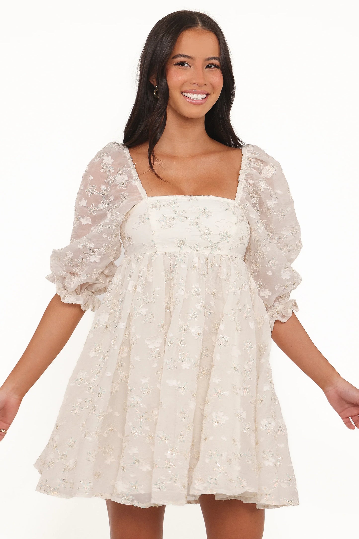 Lillan Mini Dress Ivory Sequin