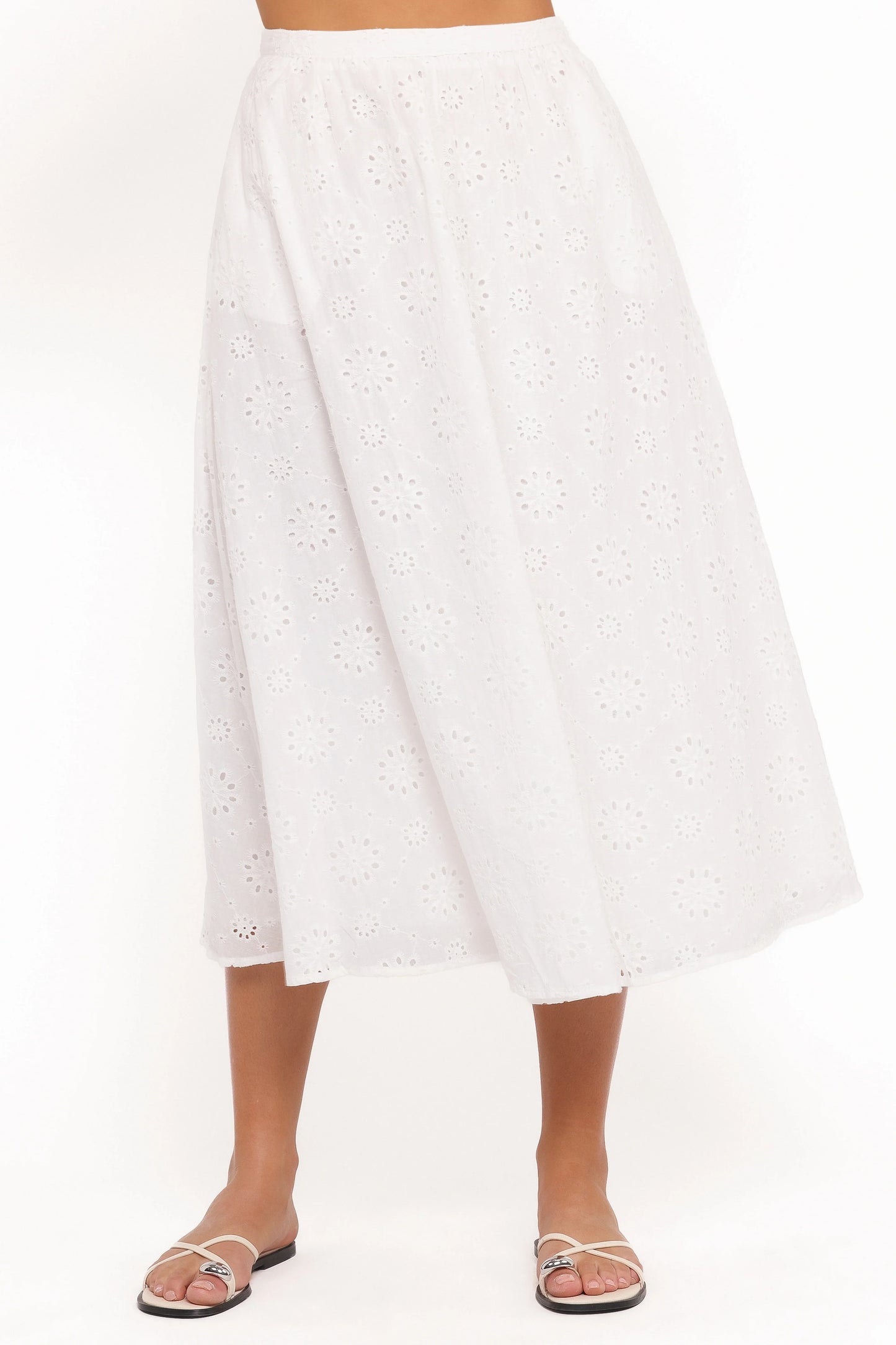 Sinead Eyelet Maxi Skirt White