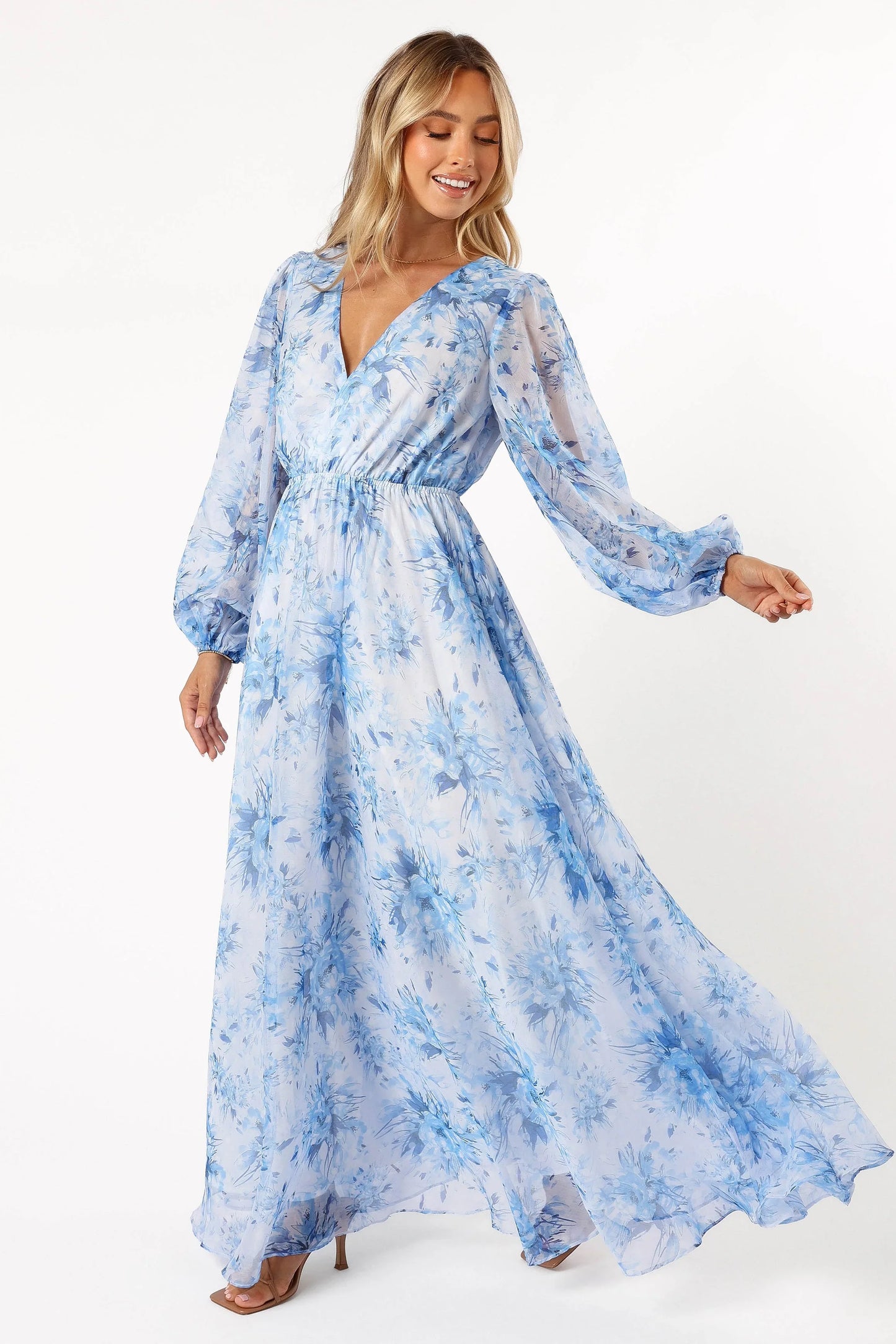 Anisa Maxi Dress Blue Floral