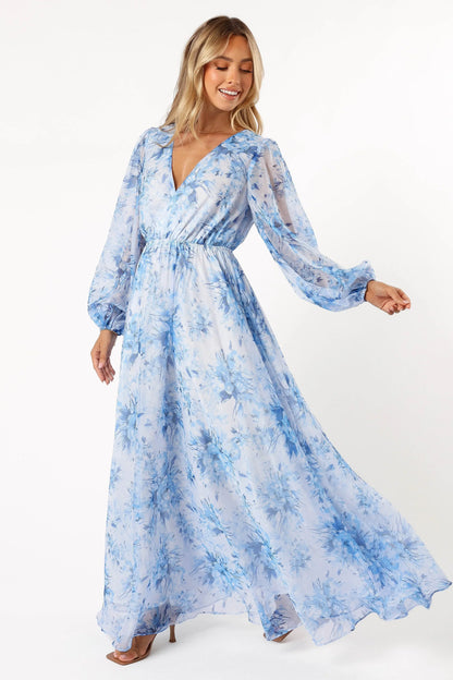 Anisa Maxi Dress Blue Floral