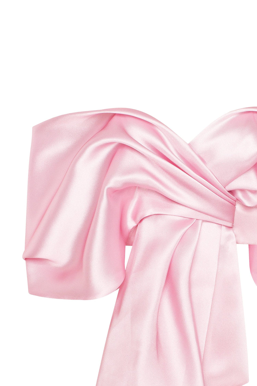 Pink organza off shoulder blouse with meringue flounces Xo Xo