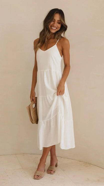 Zoey Midi Dress White