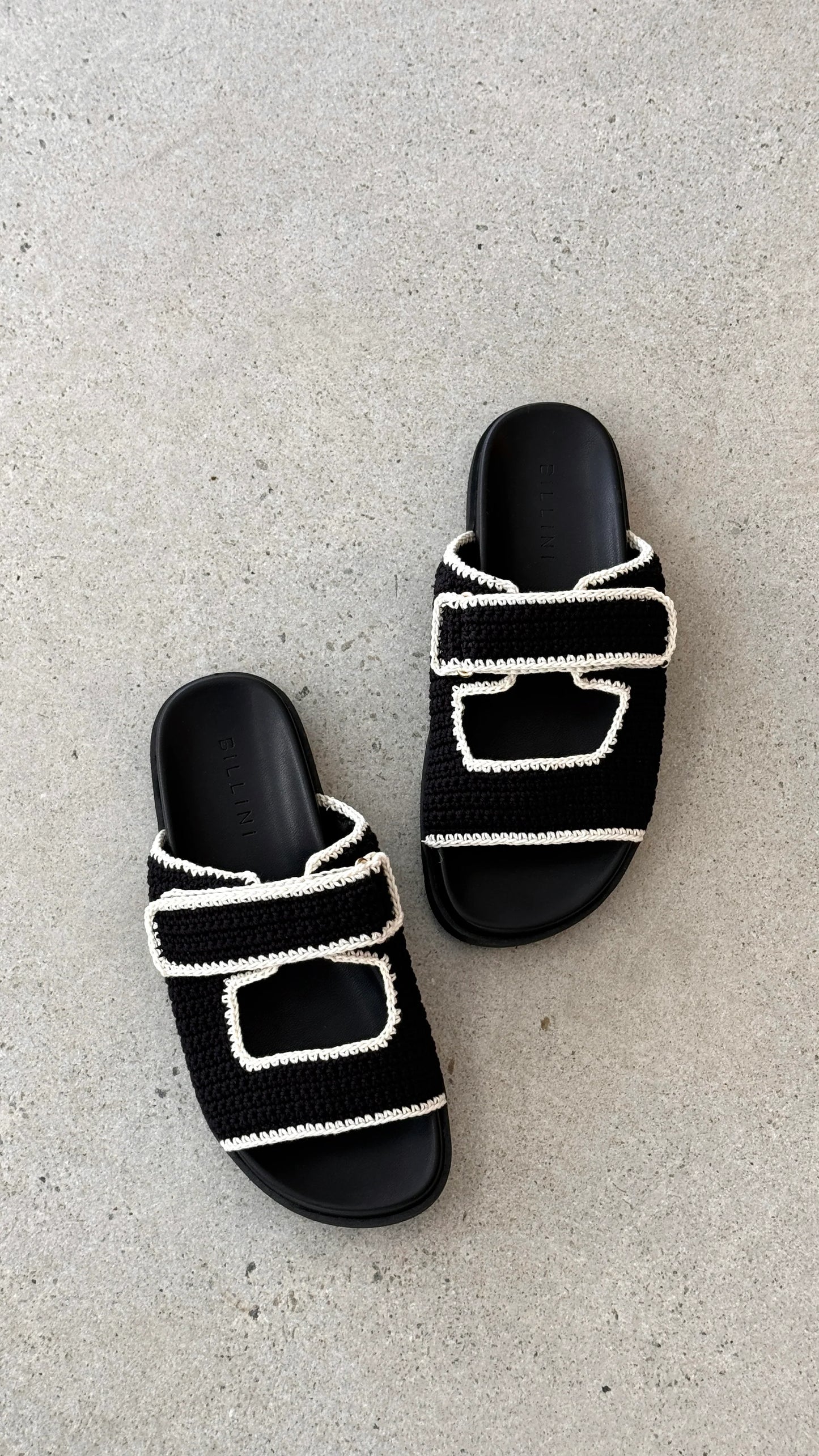 Abbot Sandals Black White Contrast