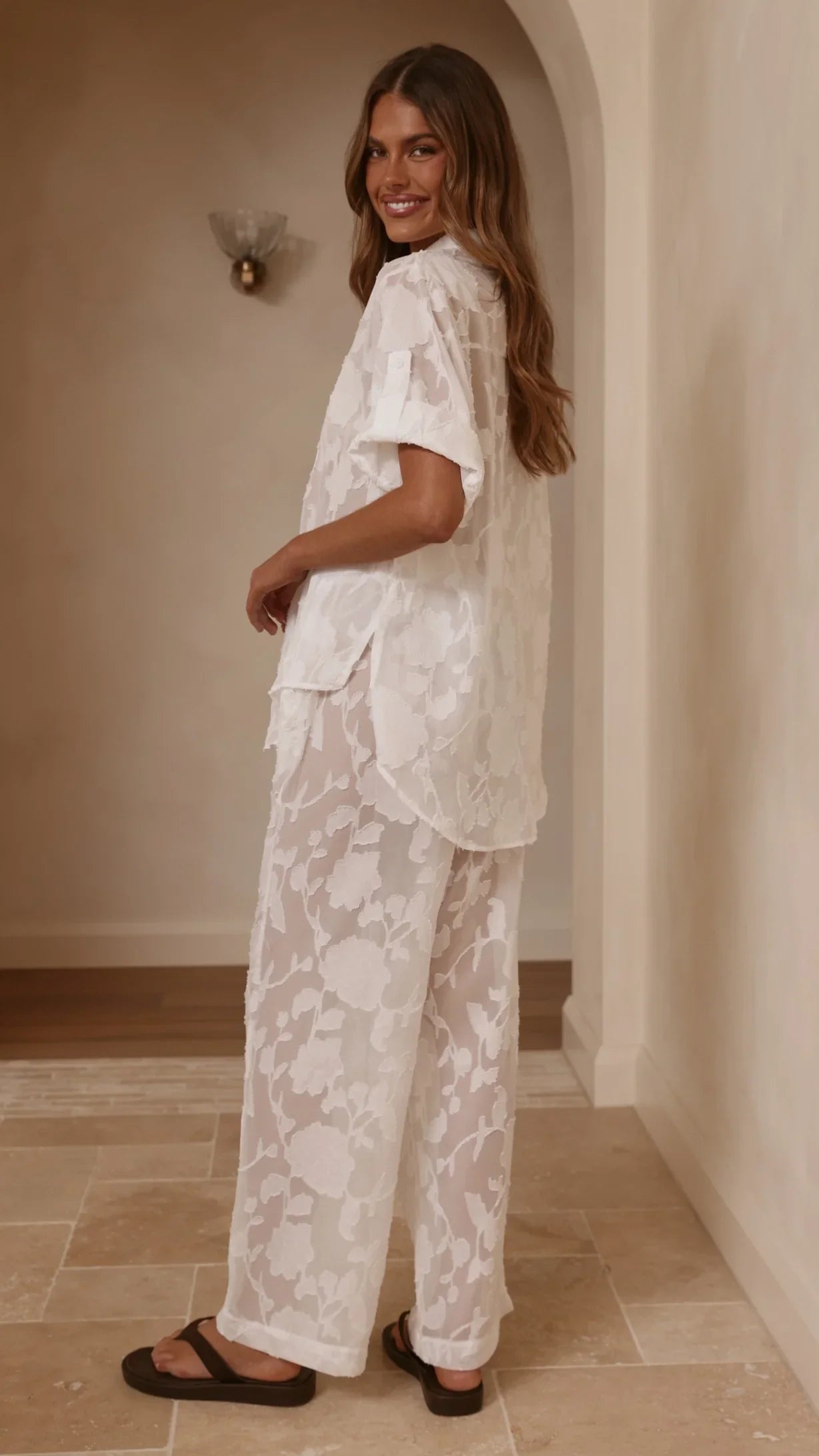 Mollie Lace Pants White