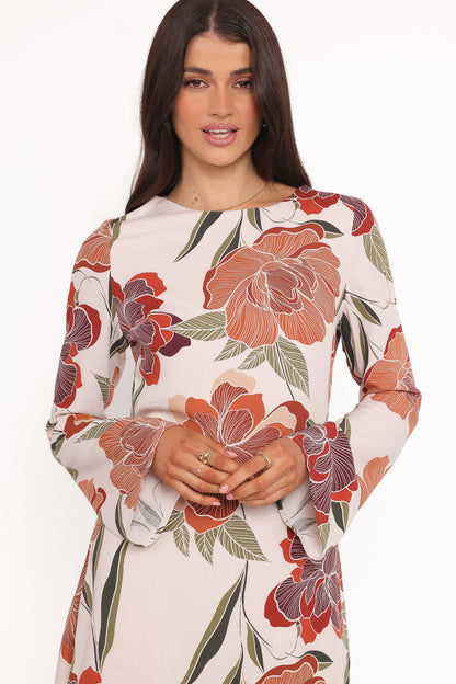 Elanira Mini Dress Fall Floral